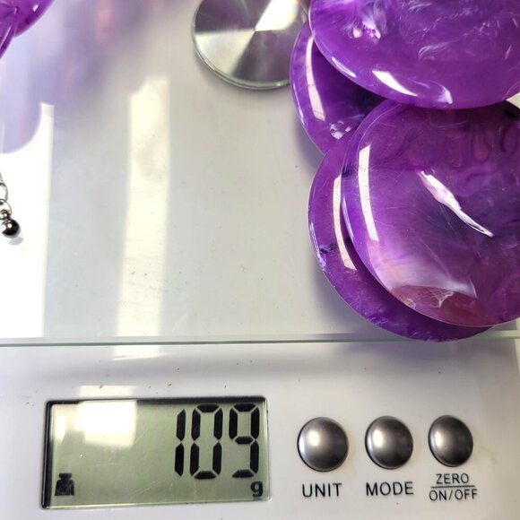 Vintage Purple Statement Choker Necklace Lucite Purple Bead Necklace - Picture 8 of 8